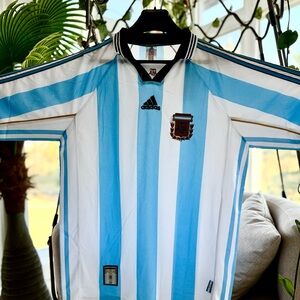 Retro Argentina Long Sleeve Soccer Jersey Slimfit